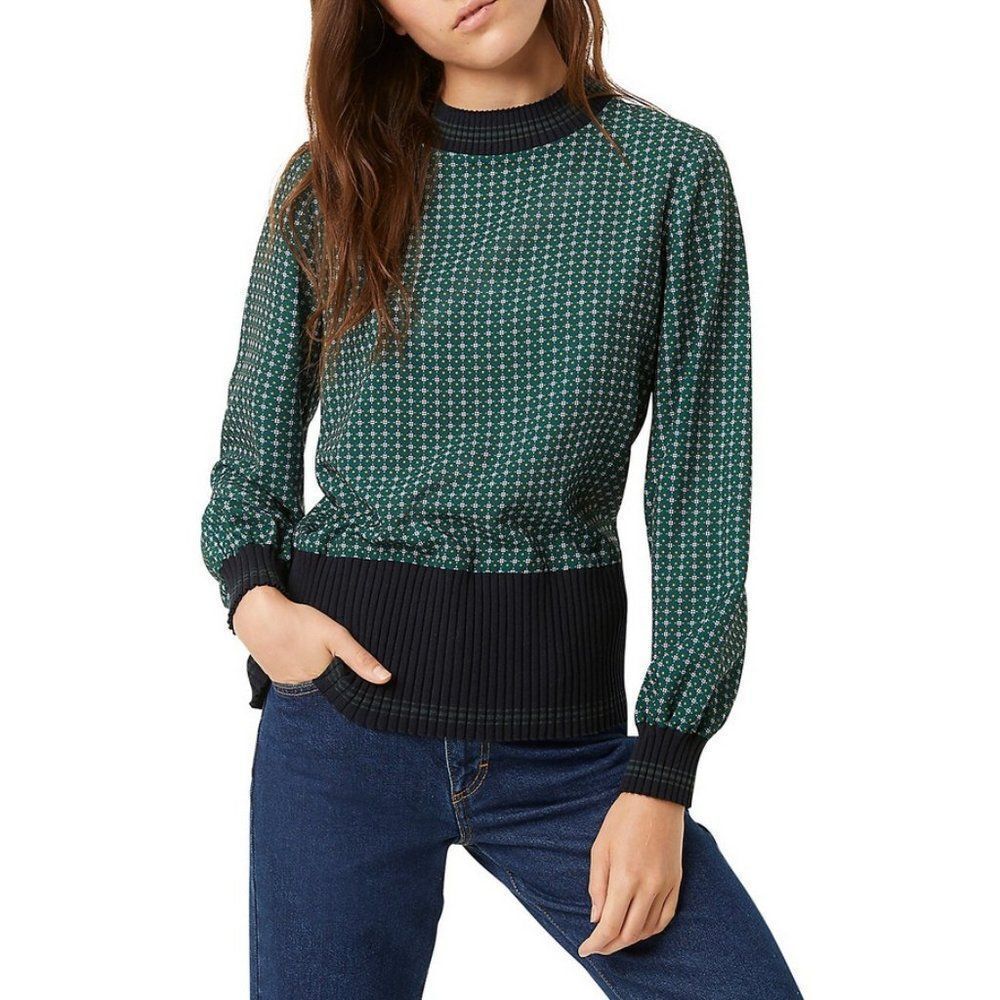 French Connection Sz. S Mahi Printed Cosimo Top Preppy